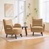 Set of 2 Boucle Accent Chairs with Wooden Legs and Side Storage Pockets, Modern Armchairs for Living Room, Bedroom or Office-Koiai - 3 of 4