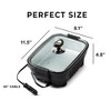 Zone Tech 12V Roaster with Glass Lid Portable Non-Stick - 11.5 inch Pan Stay-Cool Handles, Rapid Heat Up, Perfect For Camping, Picnic and more - image 2 of 4