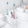 LunaLulinlk Electric Toothbrush Holder, 3 Slots Large Marble Toothbrush Toothpaste Stand, Resin Storage Ink White - 2 of 4