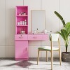 Okak Vanity Table with Lights, Modern Simple Hair Desk, Multi-Layer Storage, Large Storage Space, Bedroom Makeup Vanity Table Set with Mirror - 2 of 4