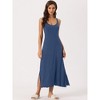 cheibear Women's Sleeveless Racer Back Full Slip Camisole Midi Nightgowns - 2 of 4