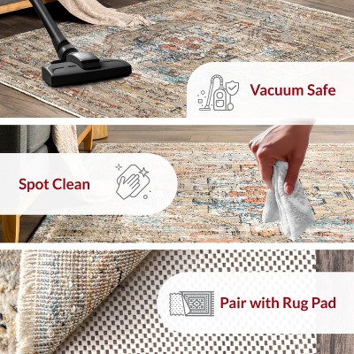 Regal Marley Medallion 32" Synthetic Area Rug with Fringe