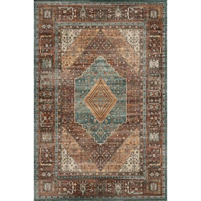 Abynow Medallion Diamond Distressed Rustic Indoor Area Rug