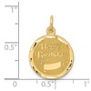 Black Bow Jewelry 14k Yellow Gold Happy Birthday w Banner Circle Charm or Pendant, 16mm - 4 of 4