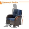 Buenhomino Patio Swivel Chairs Set of 2 and Side Table, Outdoor Swivel Rocker Chairs with High Back and Thick Cushions, Wicker Patio Furniture Set - 4 of 4