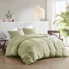 510 Design California King Porter Soft Washed Pleated Duvet Cover Set Sage Green - 2 of 4