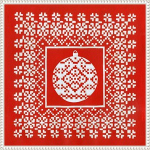 Amanti Art 22"x22" Fair Isle Snowflake VI by Chariklia Zarris Framed Canvas Wall Art Print - 1 of 4