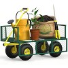 Steel Garden Wheelbarrow - Convertible Wheelbarrow, Foldable Sides, Quick-Release Hinges, Heavy Duty, Corrosion-Resistant Frame - 3 of 4