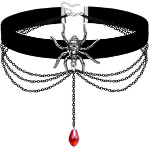3-Piece Black Choker Set - Gothic Velvet & Lace Layered Necklaces, Adjustable Collar for Women - 1 of 4