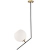 Elegant Lighting Ryland 1 light Black and Brass and Frosted White glass pendant - 3 of 4