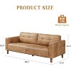 Nasitip Faux Leather Sofa Couch, 78''W Sofa with Deep Seats, 3-Seater Sofa Couch with 2 Throw Pillows and Wood Legs, Easy Assembly - 2 of 4