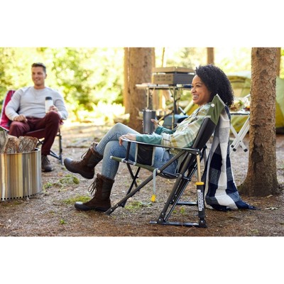 Heathered Loden Steel Frame Outdoor Rocking Chair
