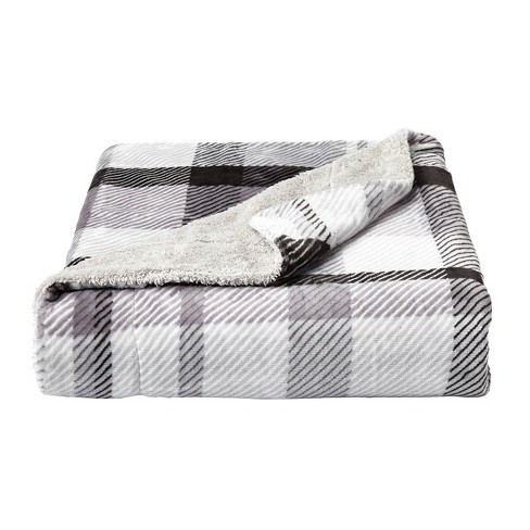 Gray sherpa blanket hot sale