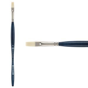 Borciani e Bonazzi Unico Bianco Synthetic Series 831 Paint Brush, Flat 8 - Acrylic, Oil, Gel, Impasso Painting - Ergonomic Handle, Cruelty-Free, Brass - 1 of 4