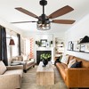 Bella Depot 52" Modern Black Large Caged Ceiling Fan with Light Kit - 4 of 4