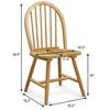 Set of 2 Vintage Windsor Dining Side Chair Wood Spindleback Kitchen Room Natural - 2 of 4