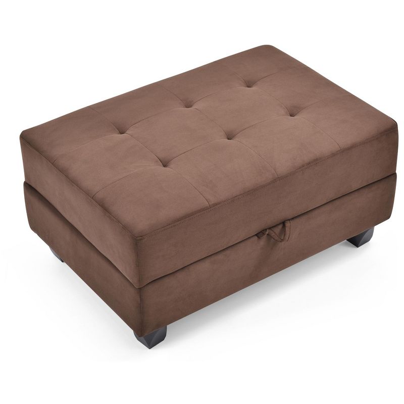 Passion Furniture Gallant  Microfiber Upholstered Storage Ottoman, 4 of 7