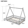 NicBex Kids Montessori Bed with Guardrails,Floor Bed with Tent-shaped Design,Twin/Full Size Toddler bed for Bedroom,White/Brown/Gray/Off-White - image 3 of 4