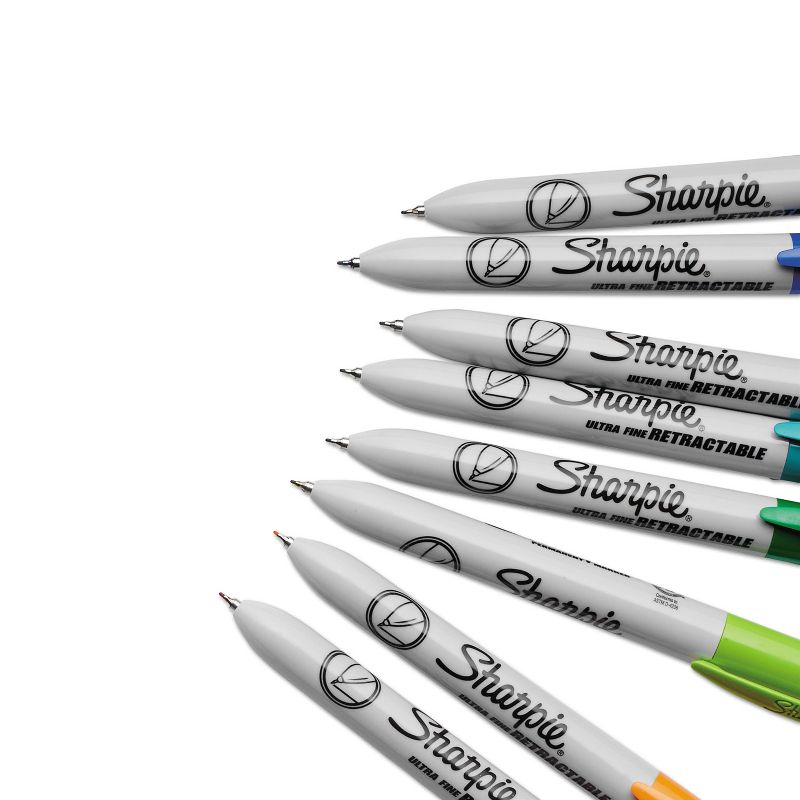 Sharpie Retractable Permanent Marker Ultra Fine Tip Assorted Colors 8/Set 1742025, 4 of 7