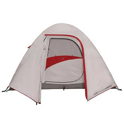 Gray and Red 6-Person Three-Season Dome Tent with Vestibule