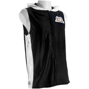 Rival Boxing Dazzle Traditional Sleeveless Ring Jacket with Hood - Black/White - 1 of 1