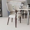 LeisureMod Elm Modern Dining Arm Chair in Leather Upholstery with Wood Legs for Mid-Century Kitchen and Home, Set of 4 - 2 of 4