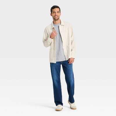 Мужские рубашки Goodfellow & Co Men's Long Sleeve Collared Button-Down Shirt - Goodfellow & Co™ Natural S — фото 3