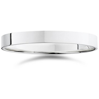 Pompeii3 3mm Flat High Polished Wedding Band 14K White Gold