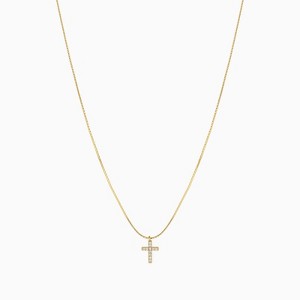 Bearfruit Jewelry Sterling Silver 18k Gold Plated Weiss Cross Necklace - 1 of 4