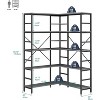 Jojoka 4 Tier L-Shaped Bookshelf, Industrial Corner Bookcase with 4 Open Shelves, 2 Curved Panels - 2 of 4