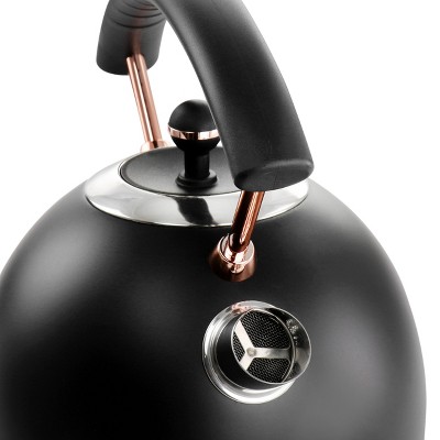 MegaChef 1.8 Liter Matte Black and Rose Gold Electric Kettle