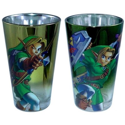 Just Funky The Legend of Zelda Link 16oz Pint Glass Set of 2