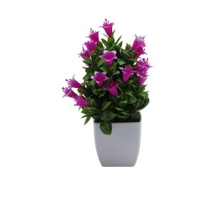 Unique Bargains Artificial Plants Lily Flower Bonsai Arrangement Plastic 3.74"x3.74"x10.63" 1 Pc - 1 of 4