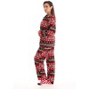 #followme  Womens Printed Microfleece Button Front PJ Pant Set with Socks / Winter Pajamas - 3 of 4