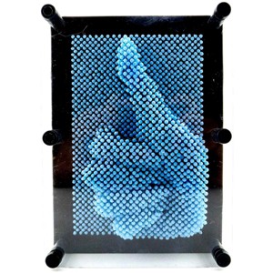 JuzToys 3D Pin Art Board Game Toy, Classic Pin Impression Desk Toys Sculpture for Children Adults, Light Blue - 1 of 4