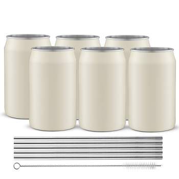 Rainforce Beer Can Shaped Glass, Drinking Cups With Lids and Straws,Beer Glass  Cups 16 oz