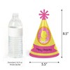 Big Dot of Happiness Pink Ducky Duck - Cone Happy Birthday Party Hats for Kids and Adults - Set of 8 (Standard Size) - 3 of 4