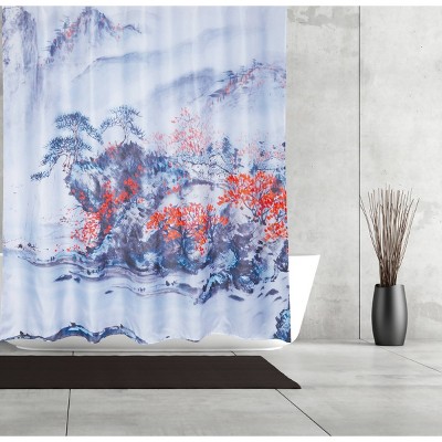 Indigo Landscape Shower Curtain - Moda at Home