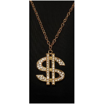 Underwraps Gold Money $ Chain Necklace Costume Jewelry