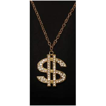 Underwraps Gold Money $ Chain Necklace Costume Jewelry
