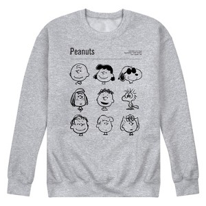 Men's - Peanuts - Charlie Lucy Snoopy Patty Franklin Woodstock Linus Sally Schroeder Graphic Fleece Sweatshirt - 1 of 4