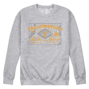 Men's - Yellowstone - Dutton Ranch Badge Graphic Fleece Sweatshirt - 1 of 4