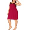 Agnes Orinda Women's Plus Size Lace Sleep Above Knee Sleeveless Lounge Nightgowns - 2 of 4