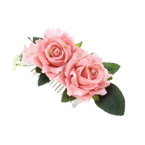 Unique Bargains Women's Styling Simulated Flowers Hair Clips Comb 1 Pc - 1 of 4