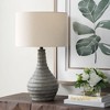 Uttermost Stratum Outdoor Table Lamp – Ribbed Concrete Base with Bronze Accents and Weather-Resistant Linen Shade, 27” High - 4 of 4
