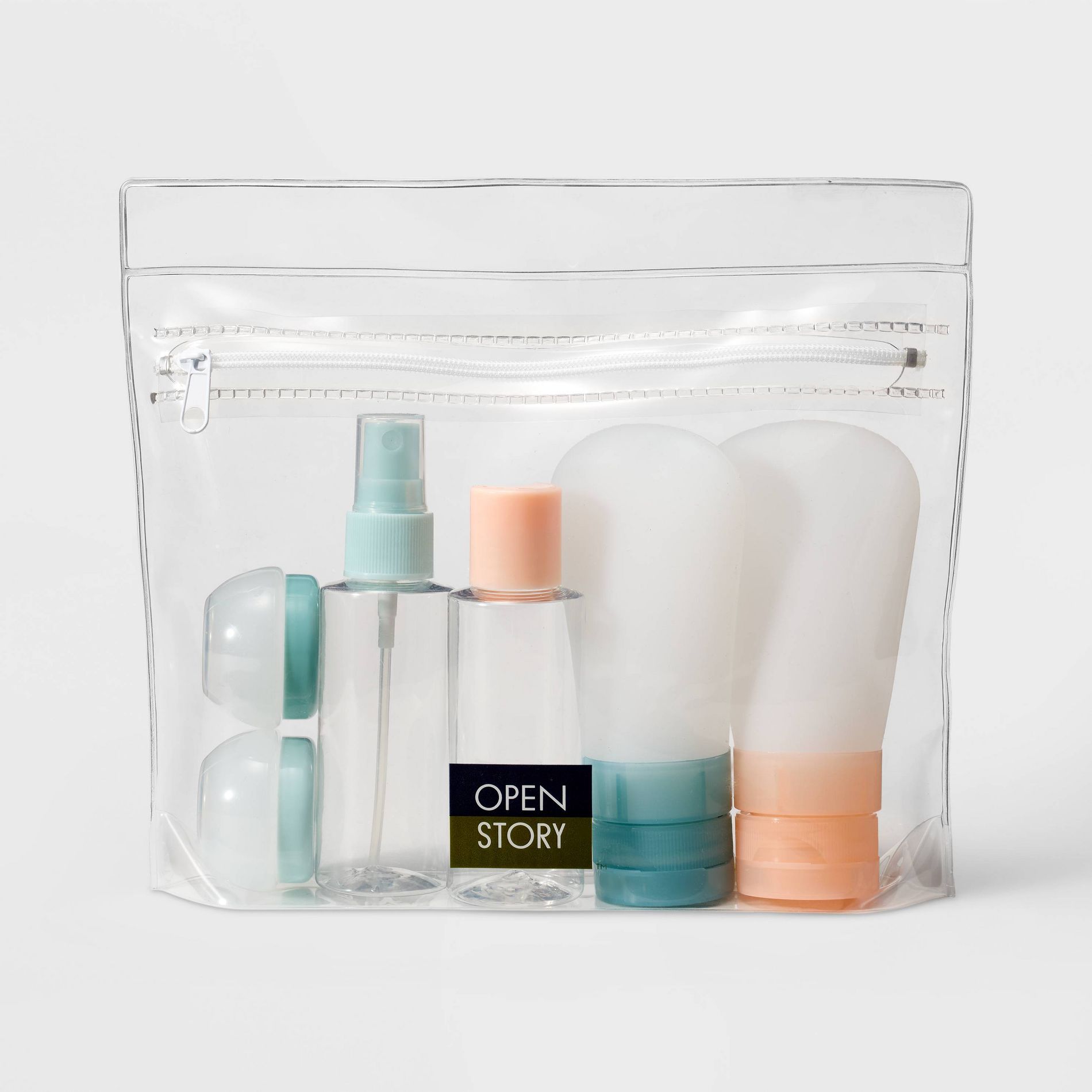 7pc Toiletry Bag Set - Open Story™️: Silicone & EVA Luggage Accessories