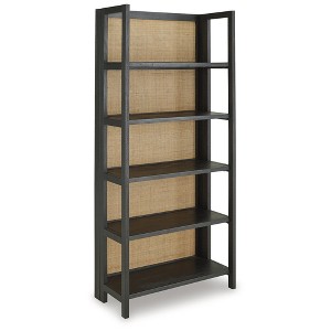 Signature Design by Ashley Abyard 5 Shelf Rattan Bookcase, Black - 1 of 4