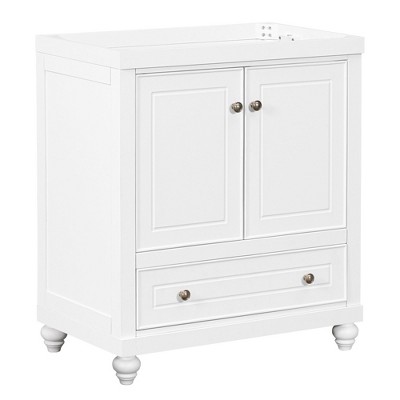 NicBex 23.6" Bathroom Storage Cabinet without Sink, Bathroom Vanity, 1 Drawers and 1 Spacious Cabinet with Soft-closing Door for Bathroom, White