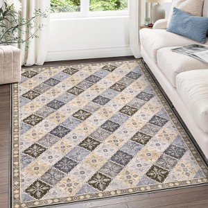 COZONY Rug Washable Large Area Rug for Living Room Bedroom, Non Slip Soft Grey Indoor Floor Carpet for Kitchen Dining Room Mat - 1 of 4