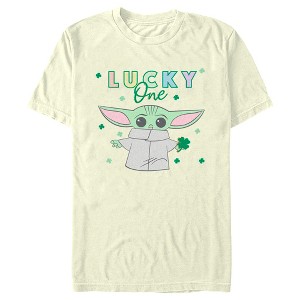Men's Star Wars: The Mandalorian St. Patrick's Day Grogu Lucky One Shamrock T-Shirt - 1 of 4